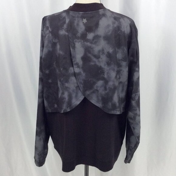 Tek Gear DryTek Plus Size Mixed Media Windbreaker Jacket Womens 1X Black Workout - Picture 4 of 11